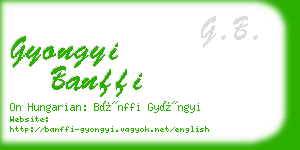 gyongyi banffi business card